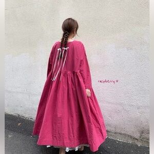 Oversized Designer Raspberry dress Egg style